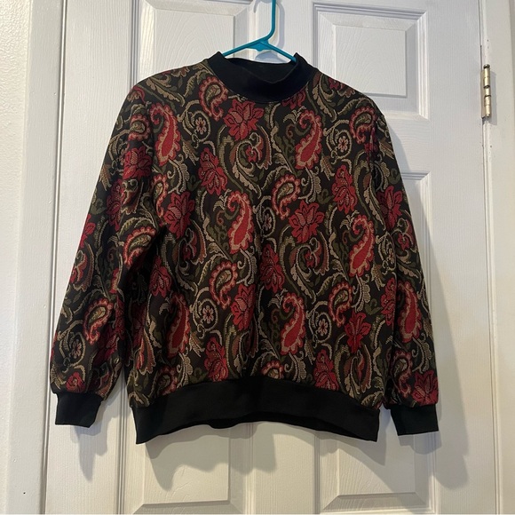 Vintage Bonworth Paisley and Floral Crewneck - Size Medium Petite - Picture 1 of 6